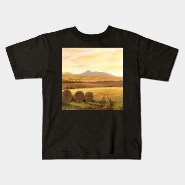 Golden Bales of Bennachie Kids T-Shirt by Grahamgc